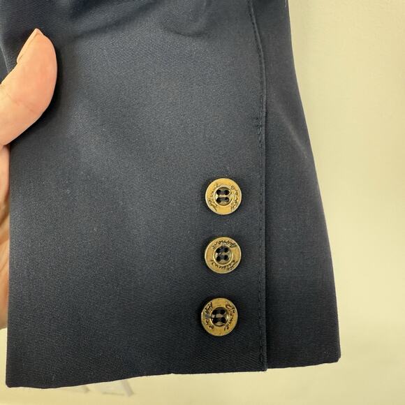 Etienne Aigner Blazer Jacket Women's Sz 10 Navy Blue Double Breasted Old Money - Picture 5 of 12